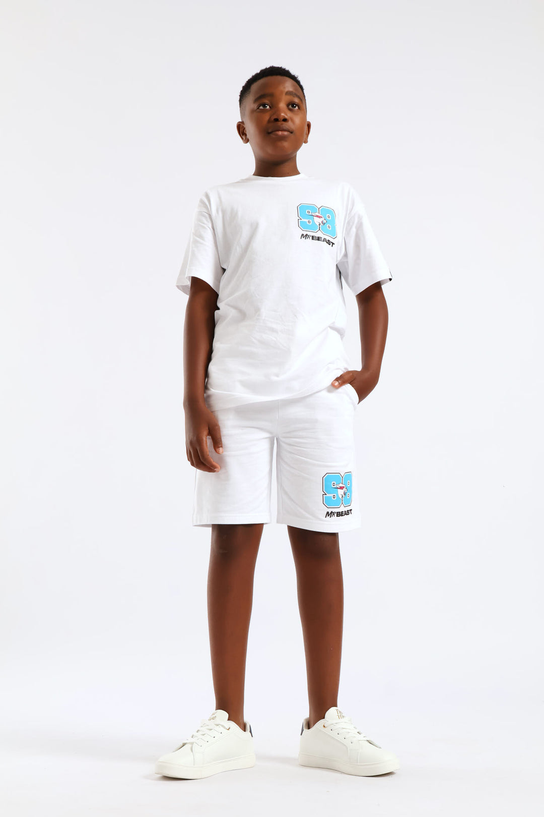 Boys Mr Beast Oversized Tweet T-Shirt - White