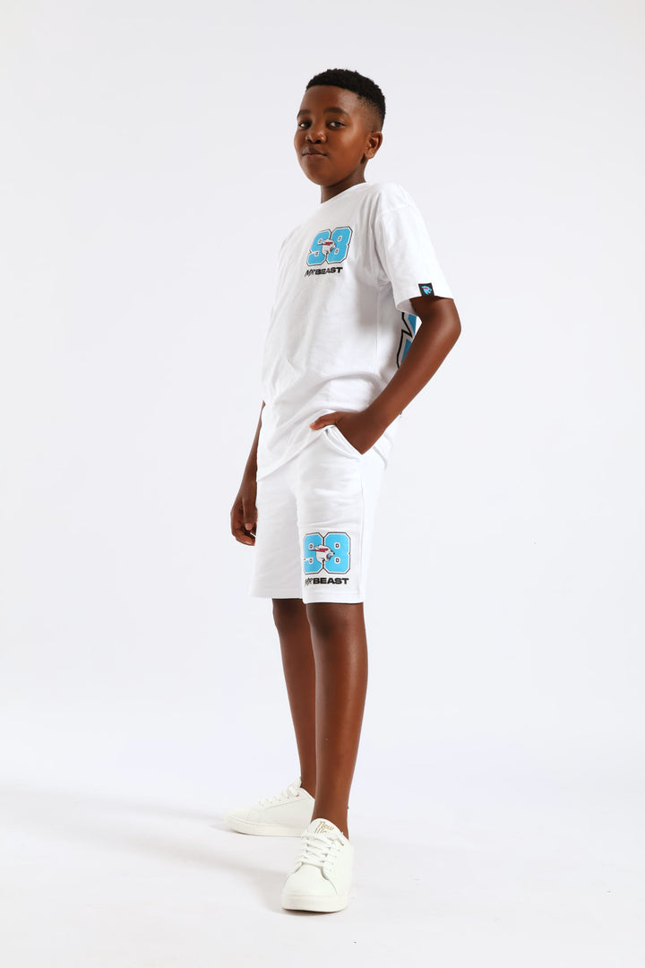Boys Mr Beast Games Short - White