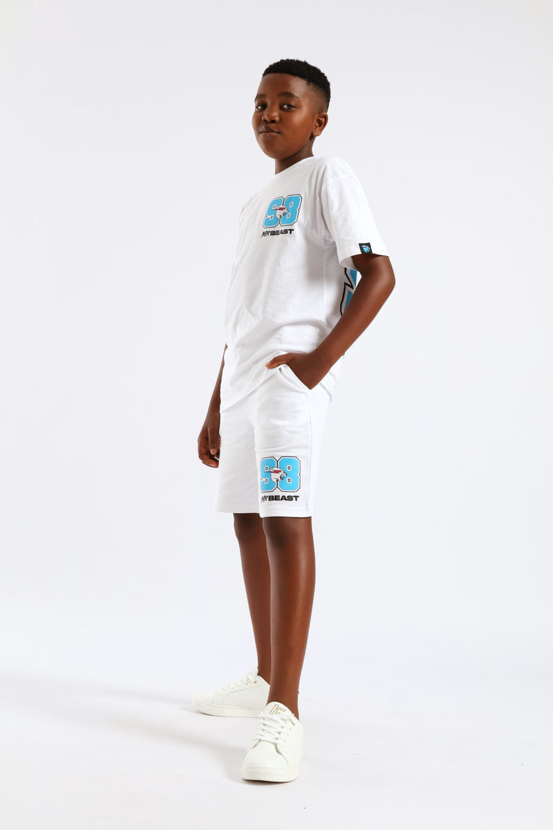 Boys Mr Beast Games Short - White
