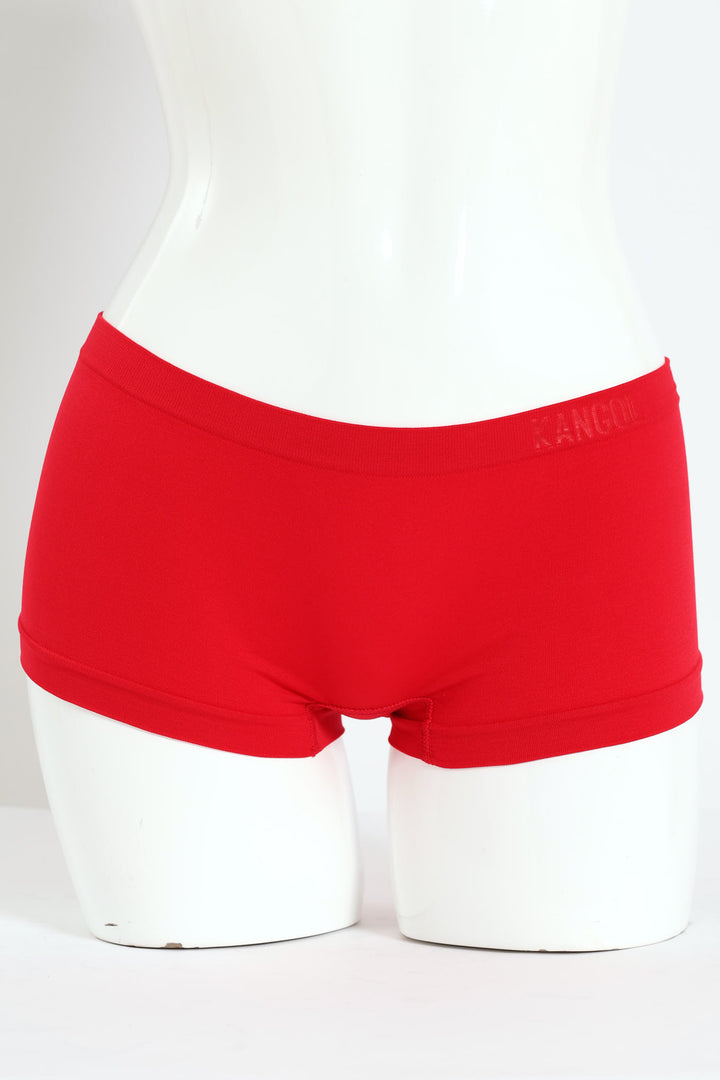 3 Peak Seamless Boyleg Panties - Red/Black/Cream