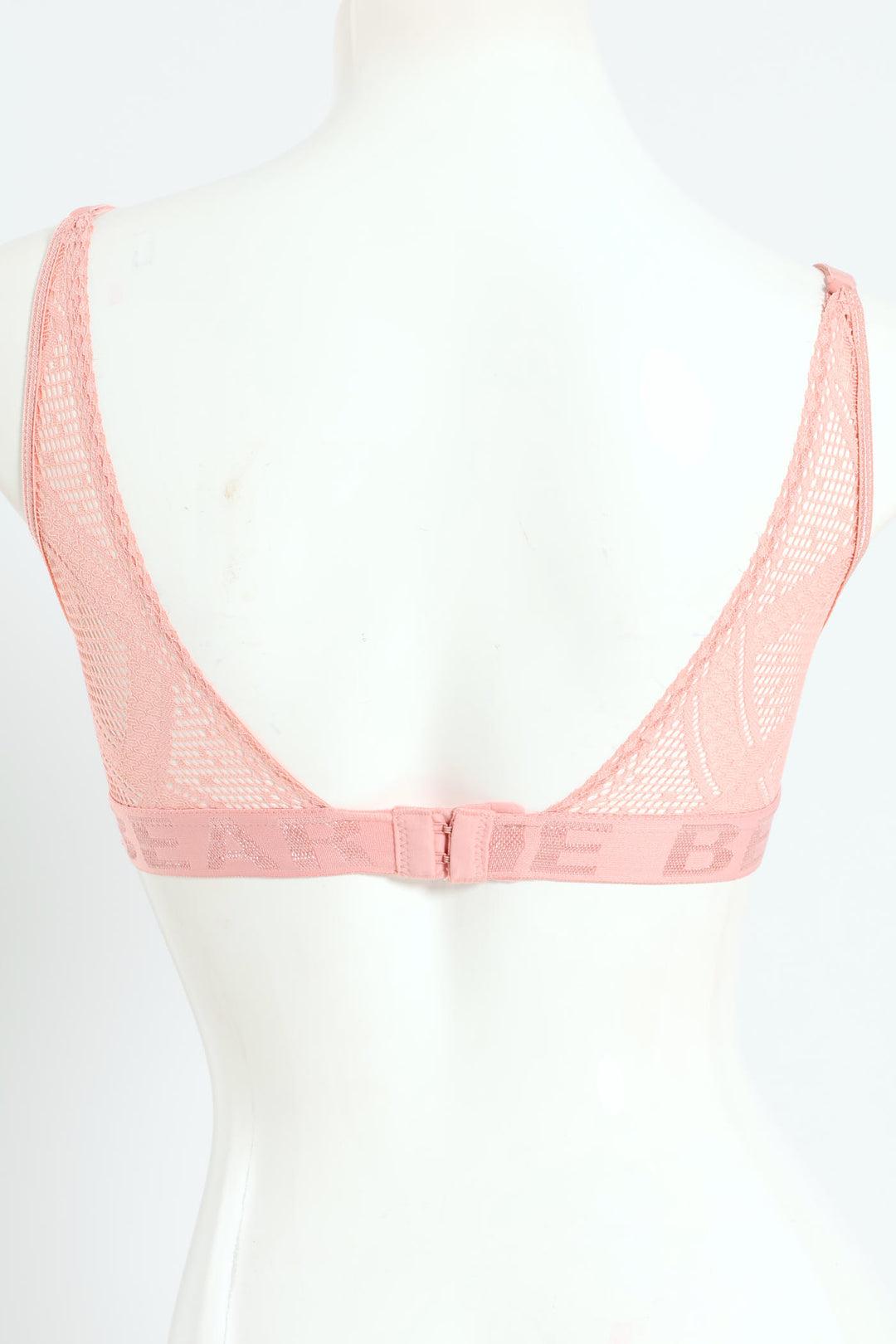 Lacey Padded Underwire Bra With Jaquard Elastic Band - Pink