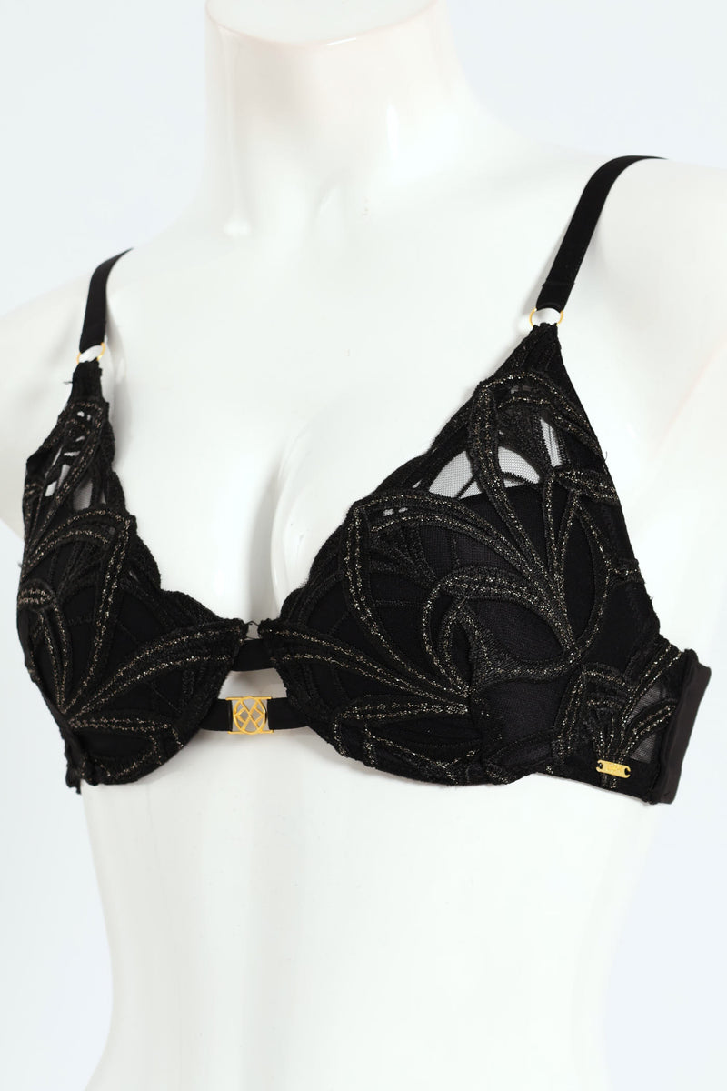 Lace Push Up T-Shirt Bra - Black