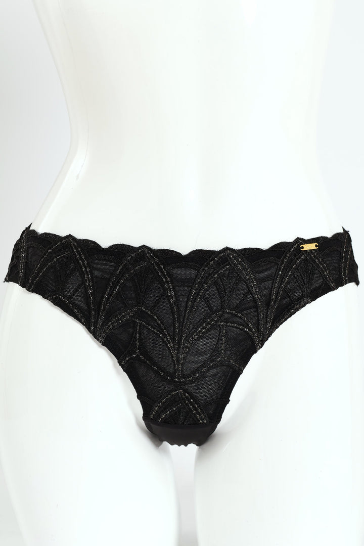 Lace Bikini Panty - Black
