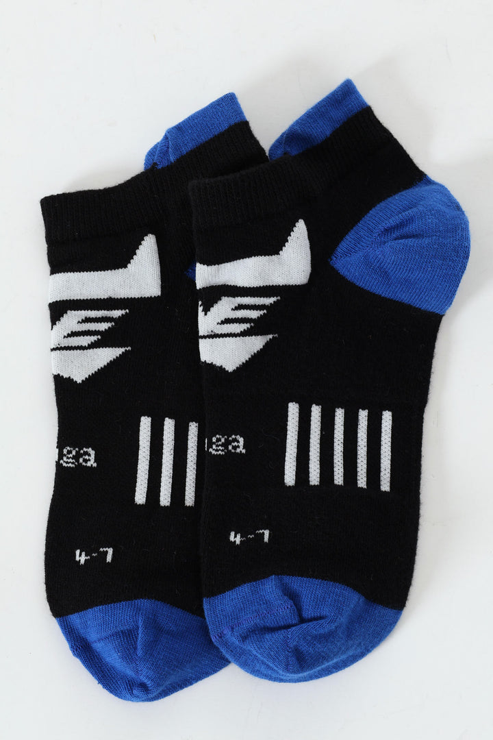 Single Run Toboga Sport Socks - Black/Turquoise