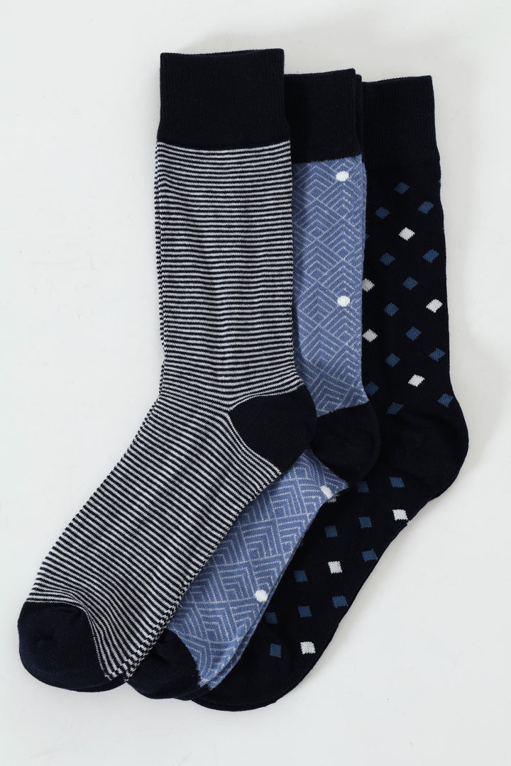 3 Pack Anklet Socks - Blue