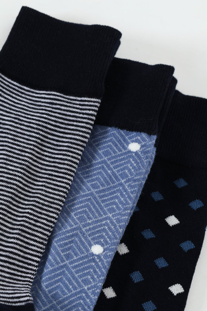 3 Pack Anklet Socks - Blue