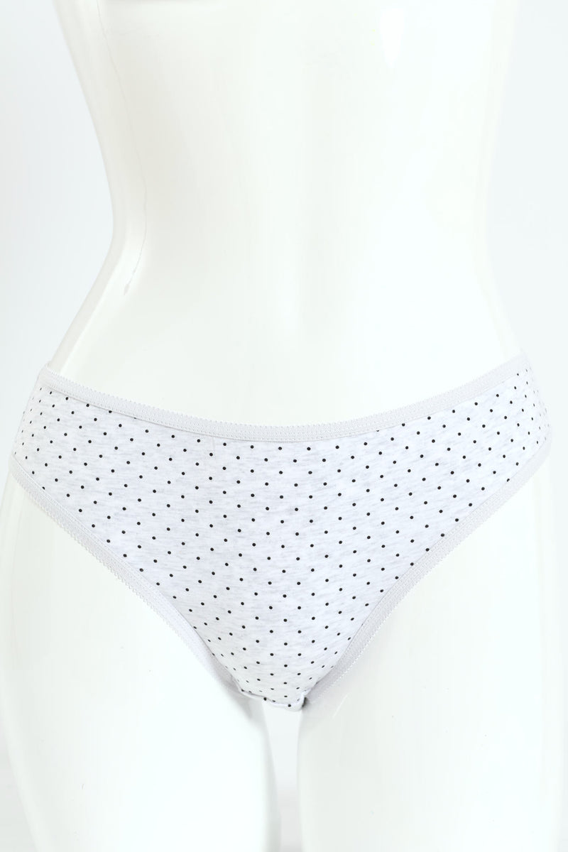 5 Pack Cotton Stretch Bikini Panties - Check/Black/Spot/White/Grey