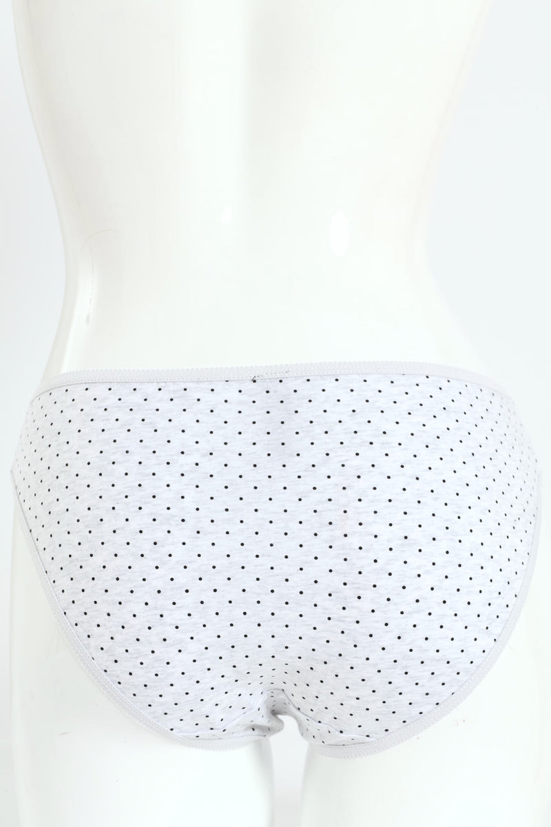 5 Pack Cotton Stretch Bikini Panties - Check/Black/Spot/White/Grey
