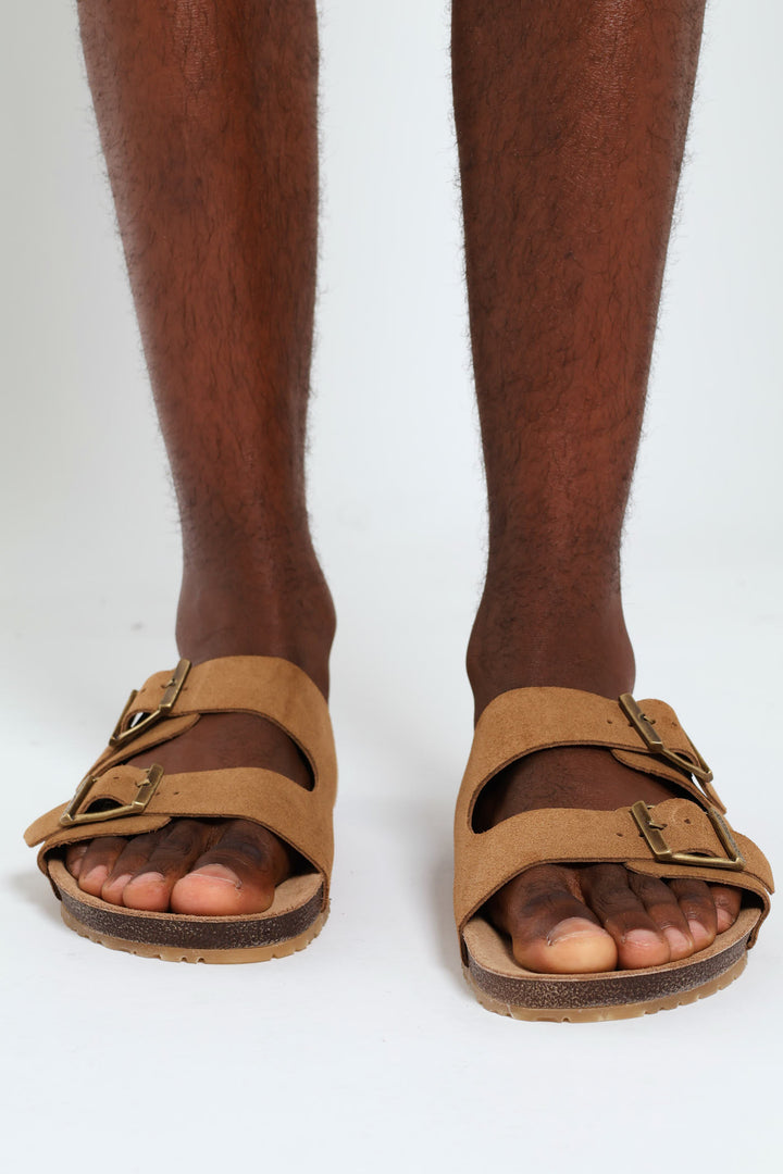 Double Buckle Comfort Sandal - Taupe