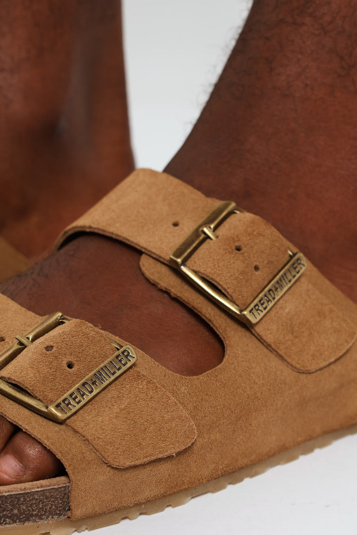 Double Buckle Comfort Sandal - Taupe