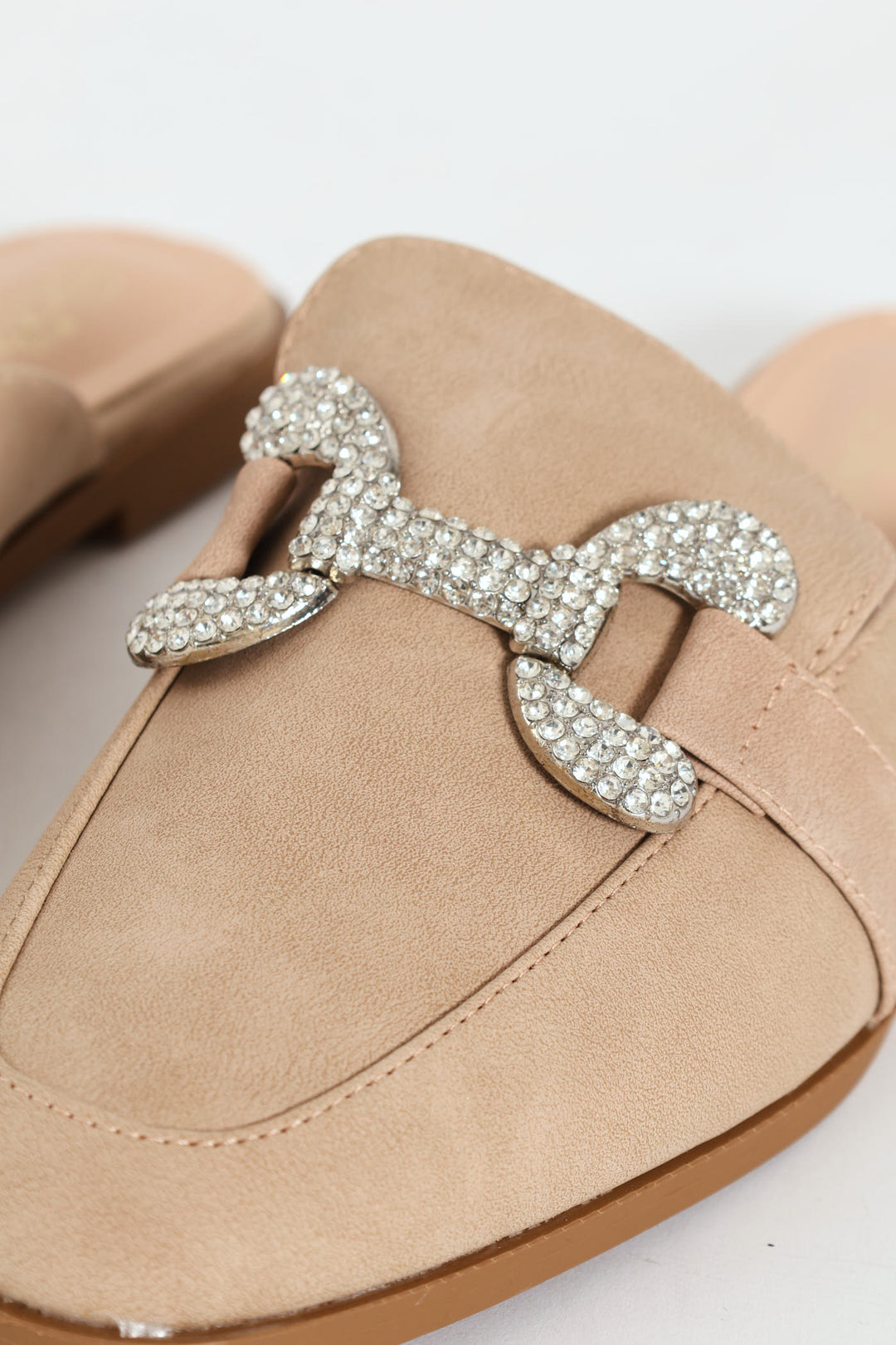 Baylee 2 Jewelled Mule Slip On - Nude