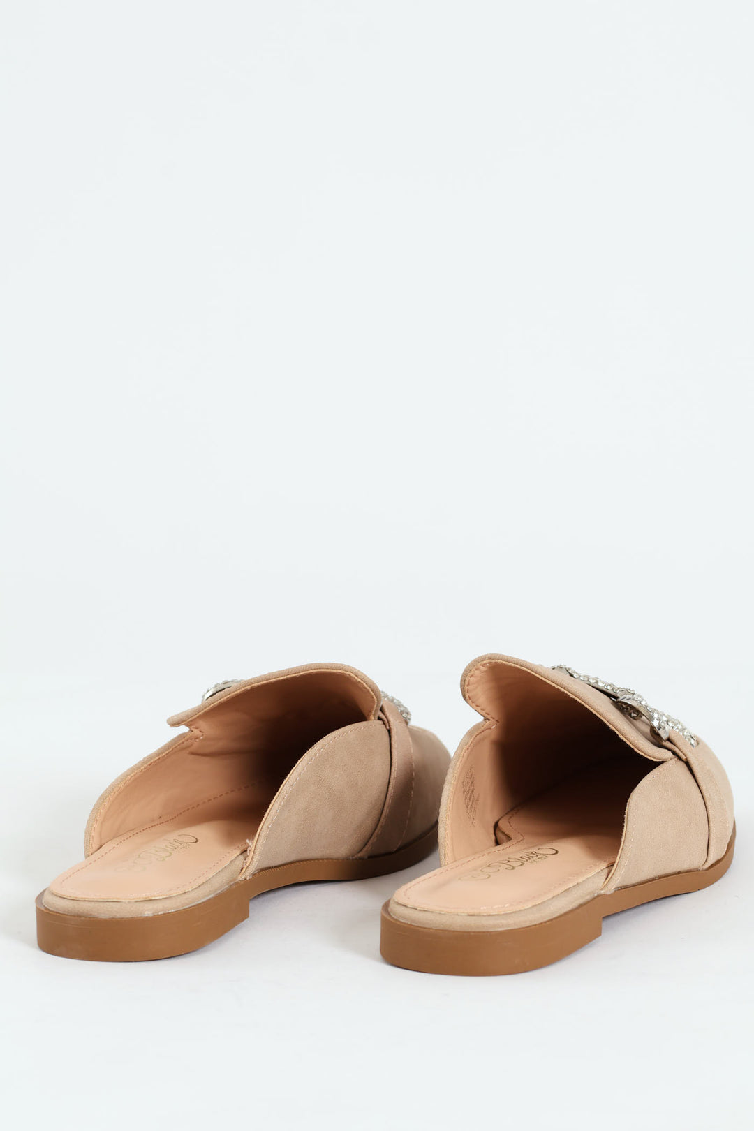Baylee 2 Jewelled Mule Slip On - Nude