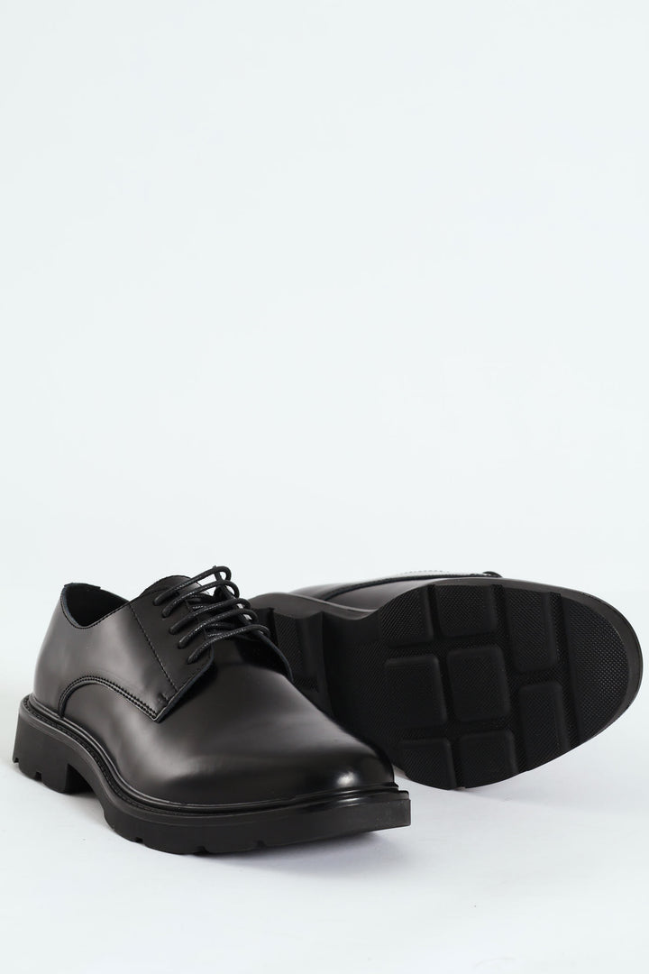 Casual Chunky Lace Up - Black