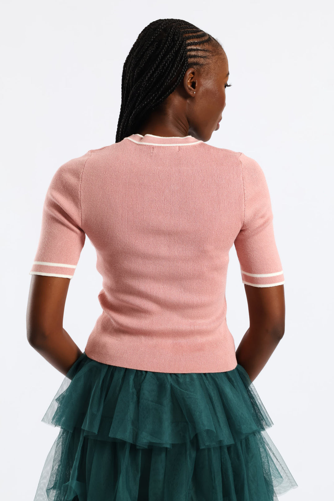 Double Tipped Pullover - Pink
