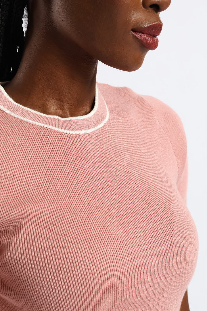 Double Tipped Pullover - Pink