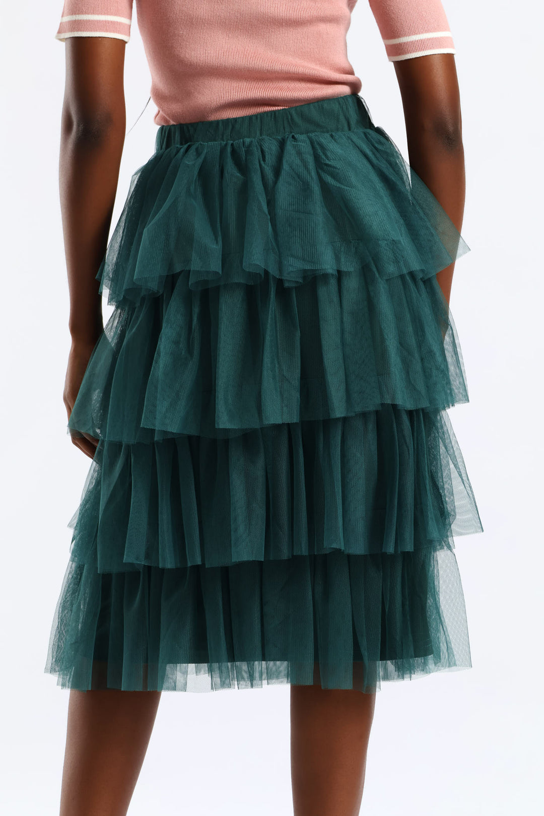 Rara Tiered Midi Skirt - Emerald