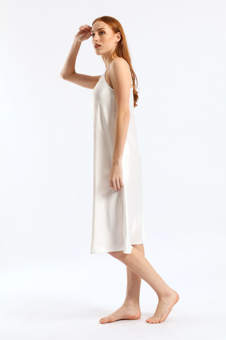 Long Length Chemise Set - White