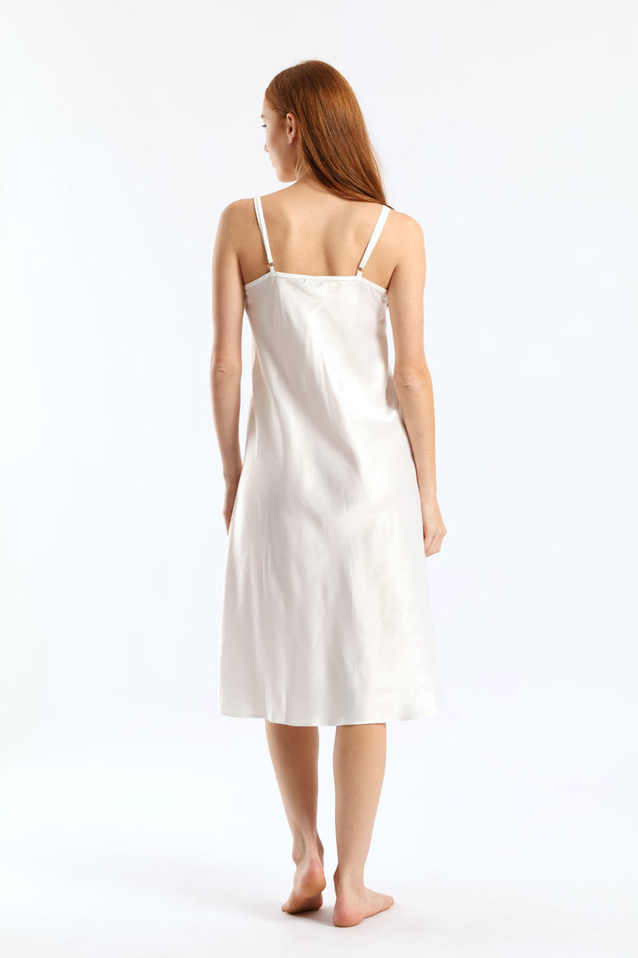 Long Length Chemise Set - White