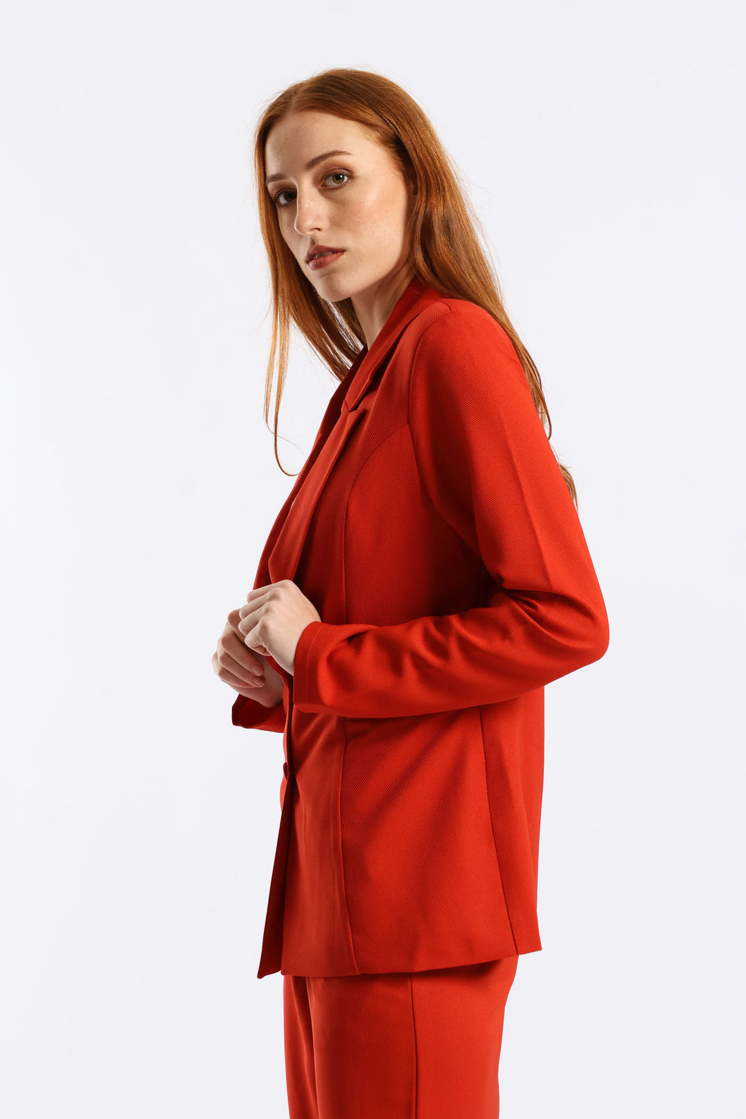 Darted Double Button Blazer - Burnt Orange
