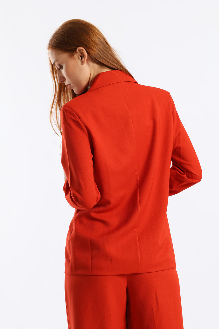Darted Double Button Blazer - Burnt Orange