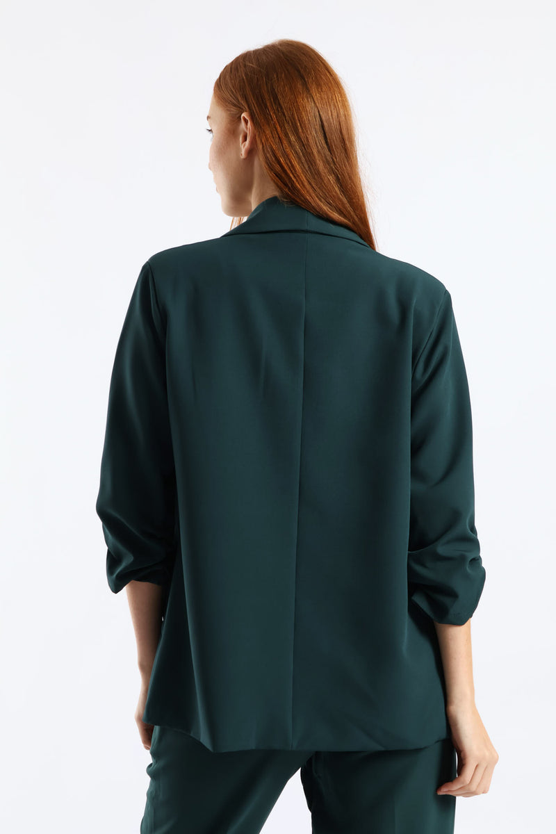 Gauged Sleeve Blazer - Bottle