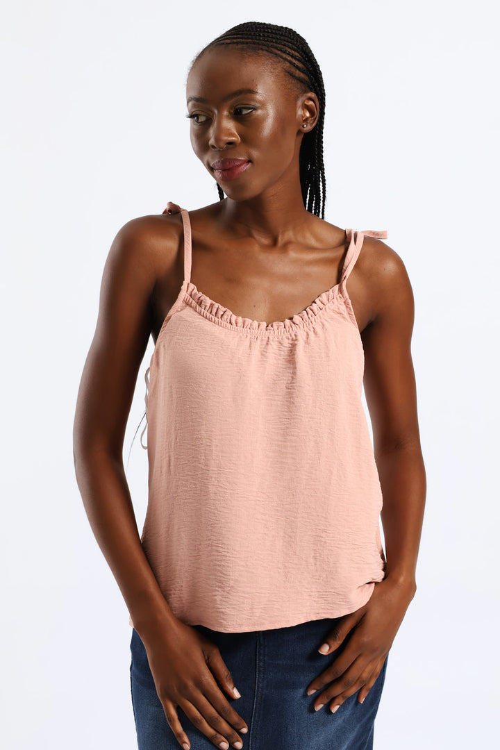 Shoulder Ties Swing Cami - Blush