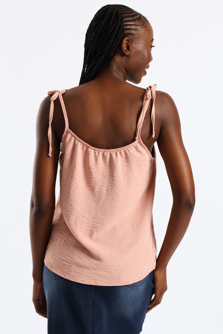 Shoulder Ties Swing Cami - Blush