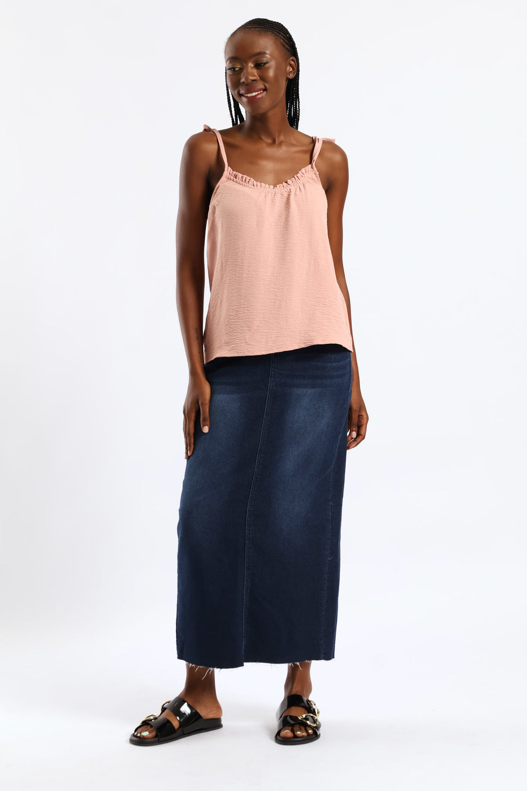 Shoulder Ties Swing Cami - Blush