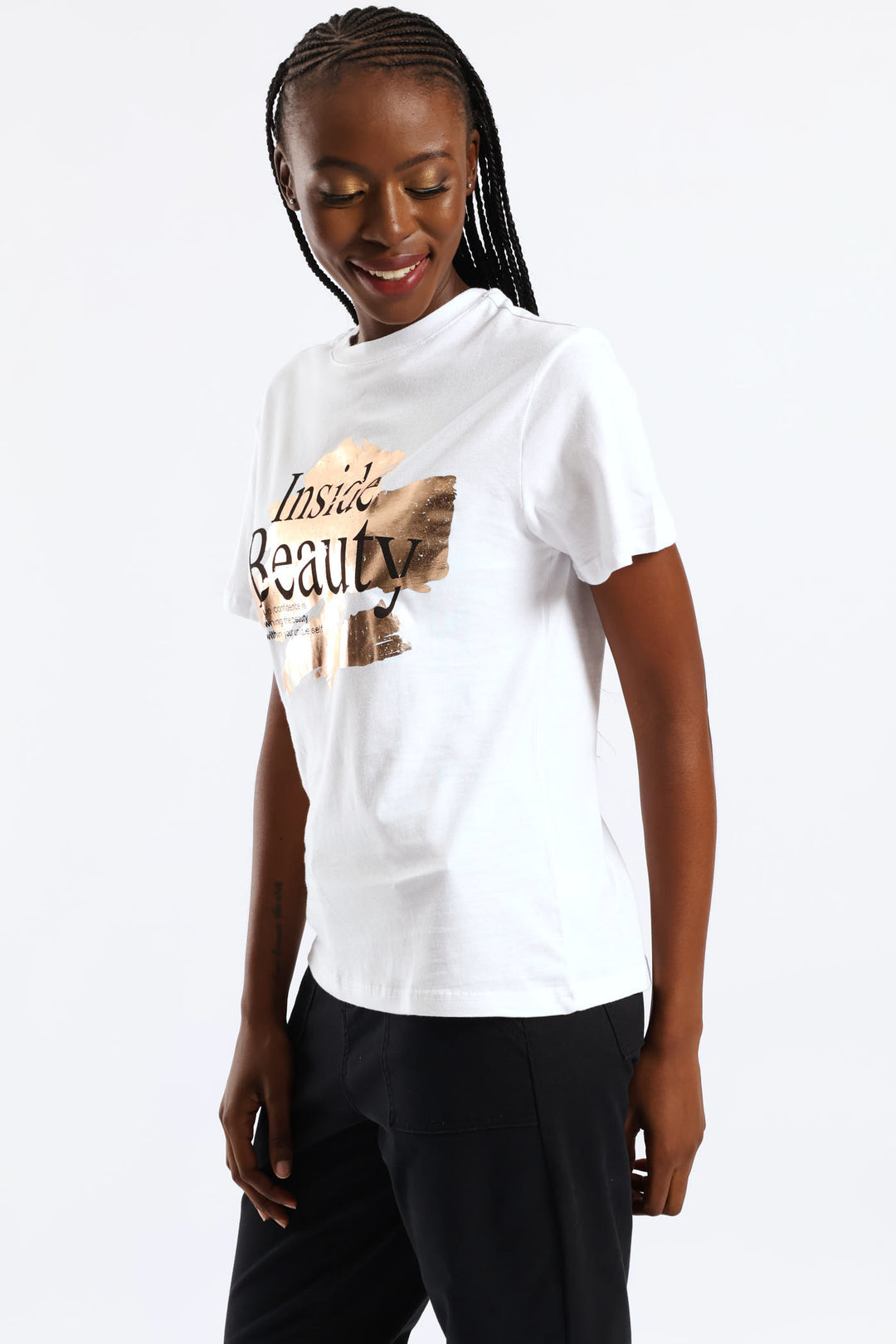 Inside Beauty Foil Tee - White