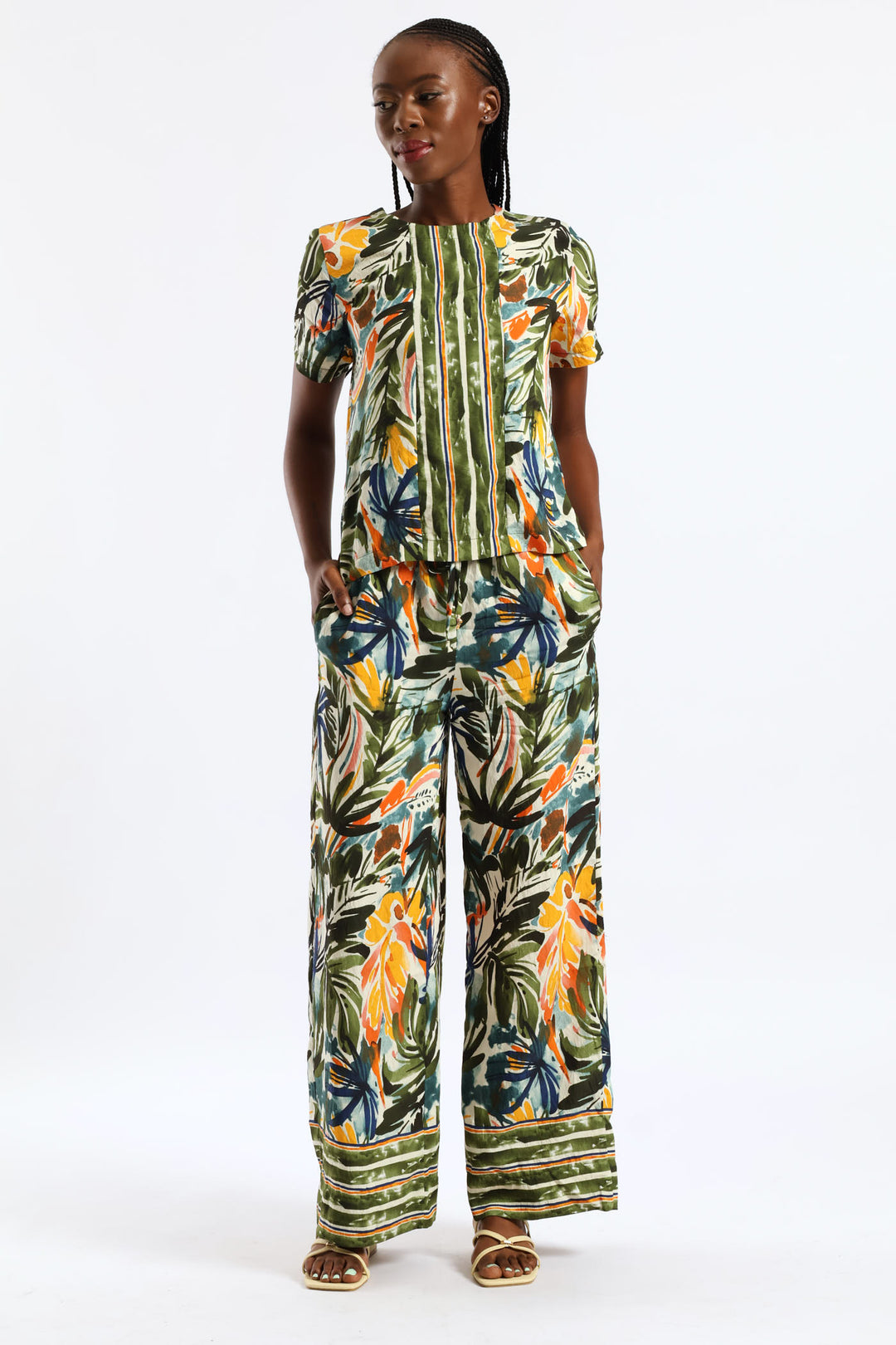 Print Shell Tee - Sage