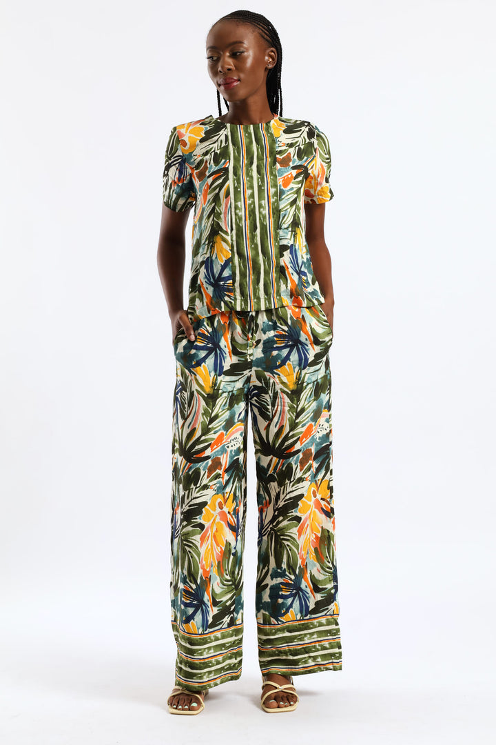 Print Shell Tee - Sage