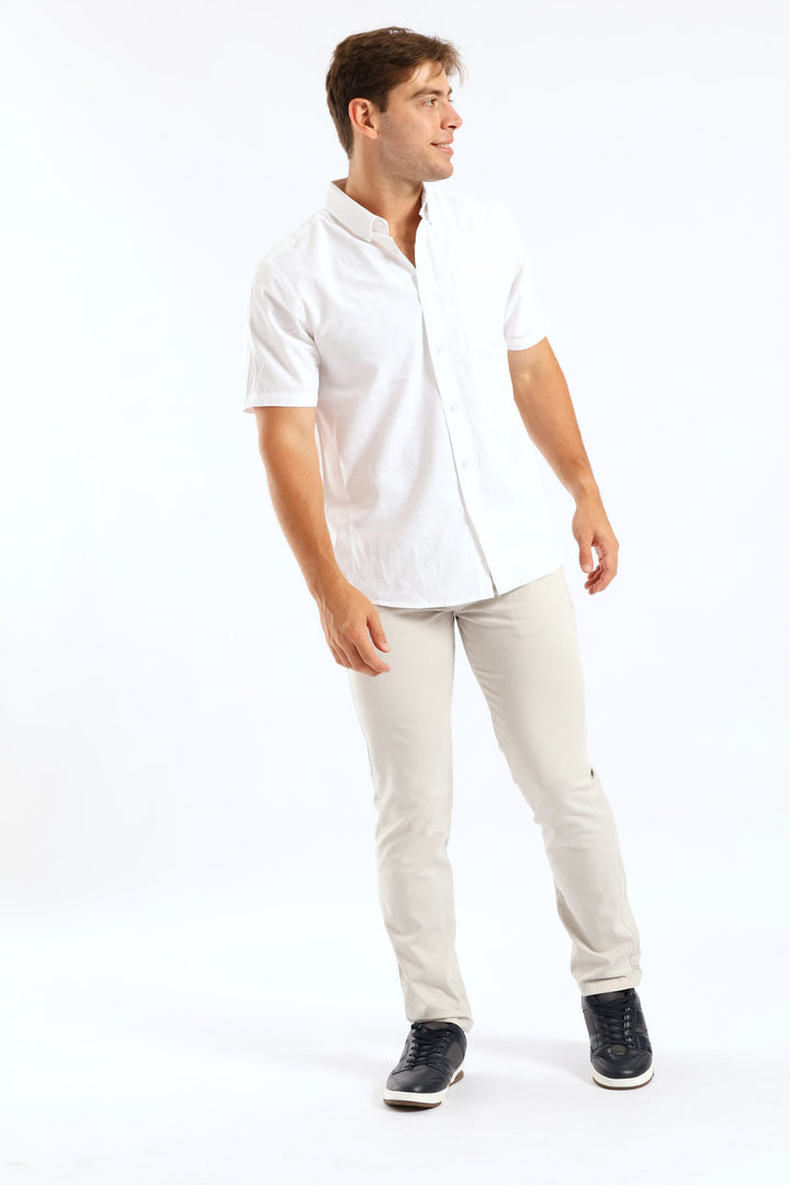 Pleated Chino - Light Stone