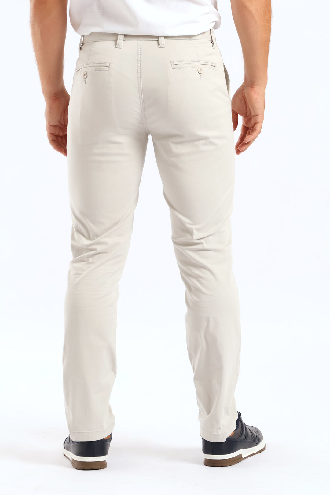 Pleated Chino - Light Stone