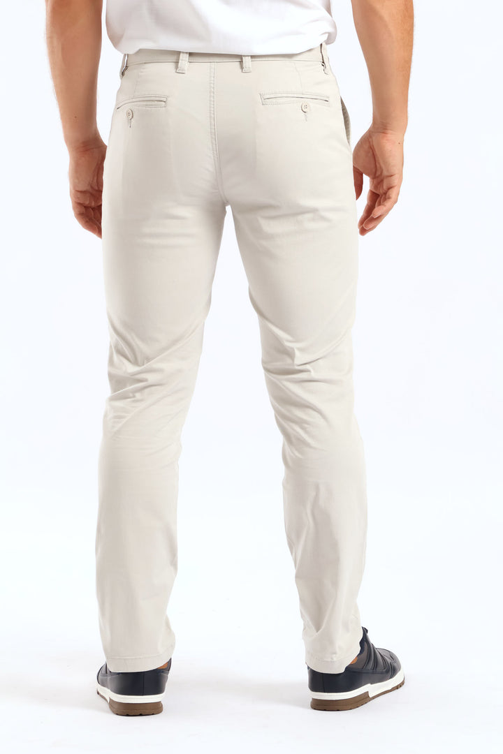 Pleated Chino - Light Stone