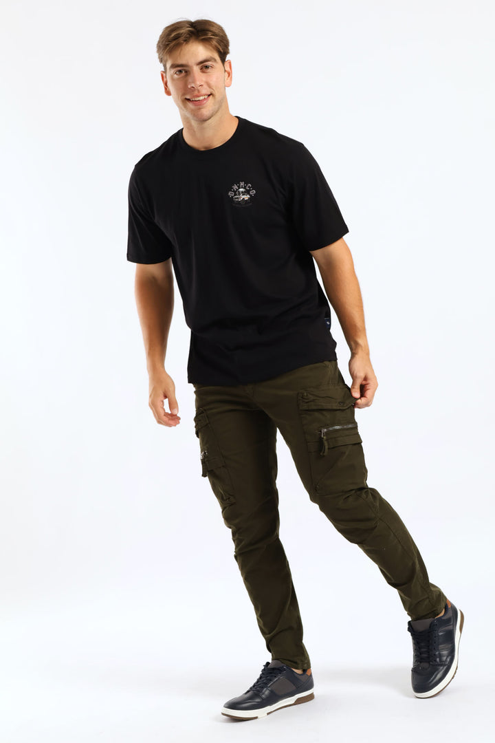 Elasticated Cargo Pant - Olive