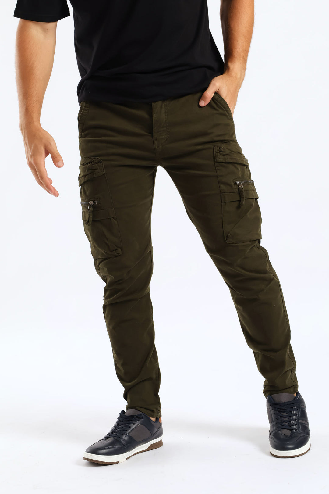 Elasticated Cargo Pant - Olive