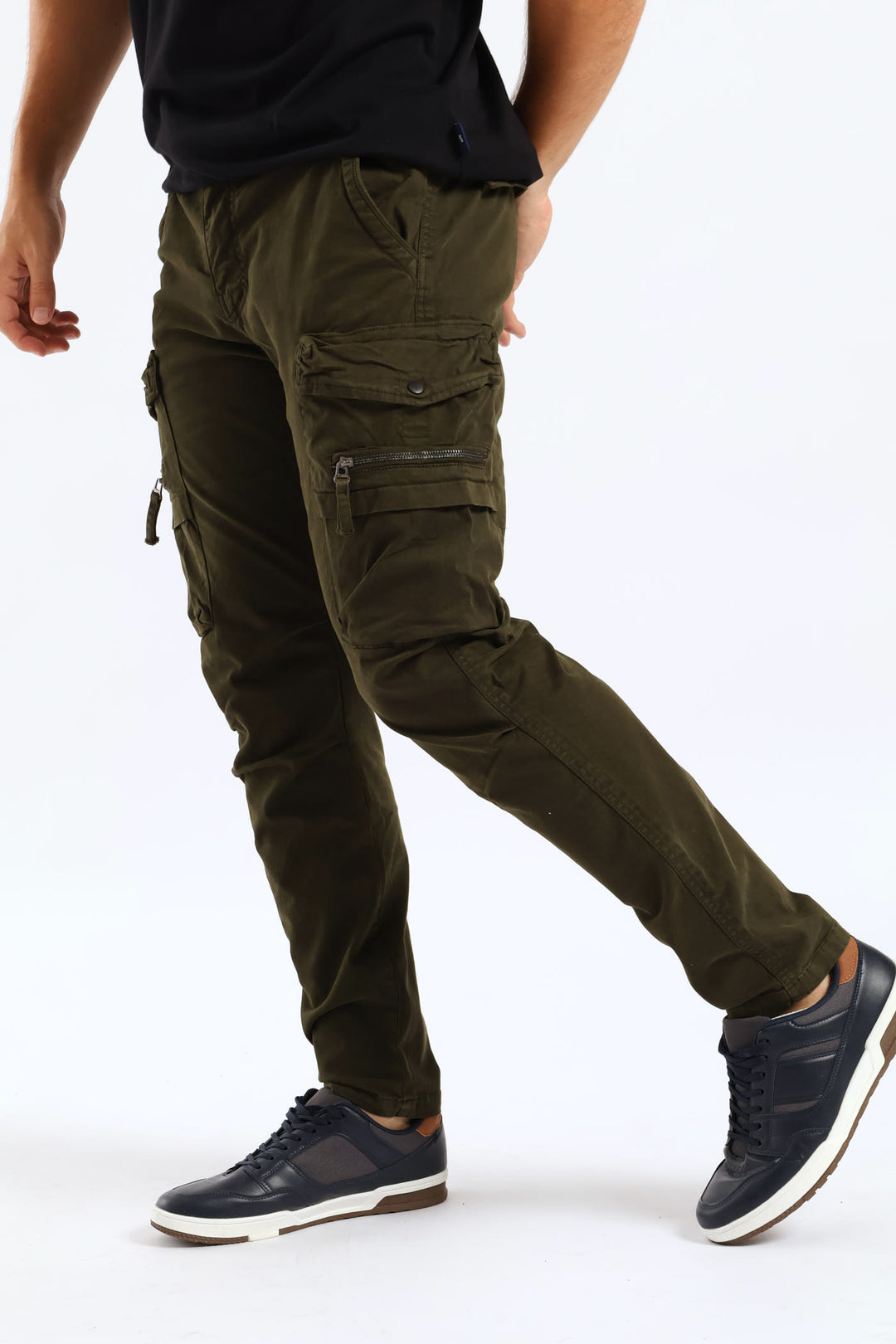 Elasticated Cargo Pant - Olive