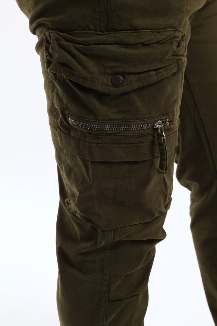 Elasticated Cargo Pant - Olive