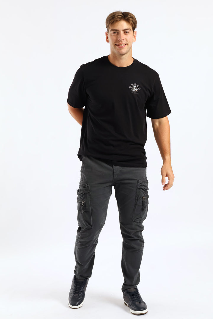 Elasticated Cargo Pant - Charcoal