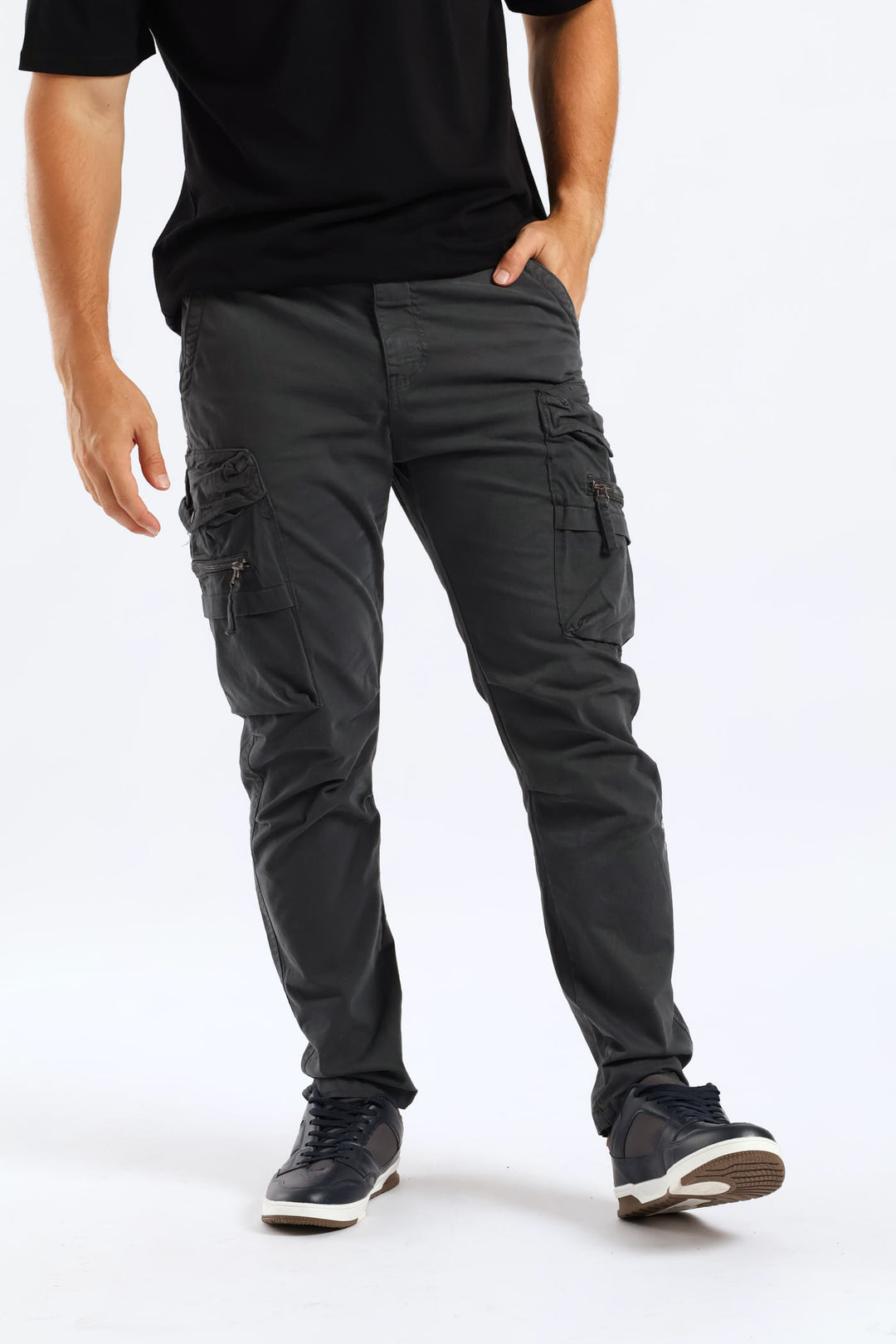 Elasticated Cargo Pant - Charcoal