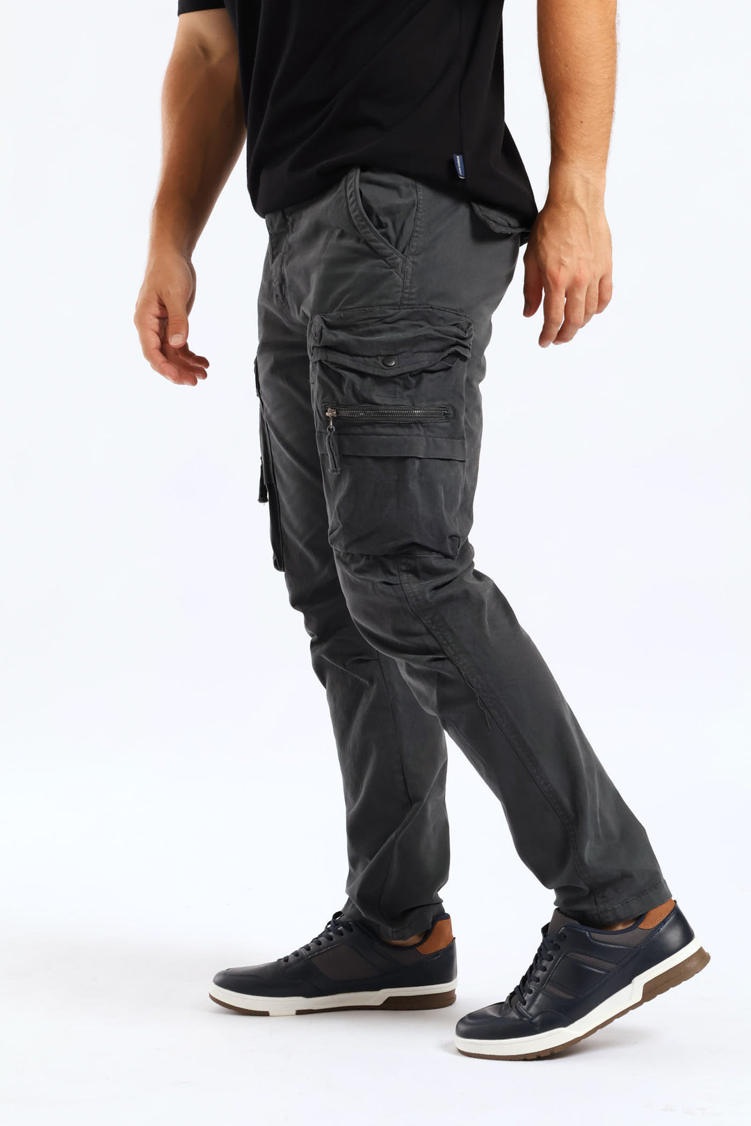 Elasticated Cargo Pant - Charcoal
