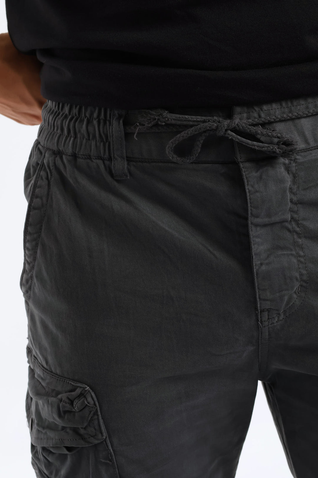 Elasticated Cargo Pant - Charcoal