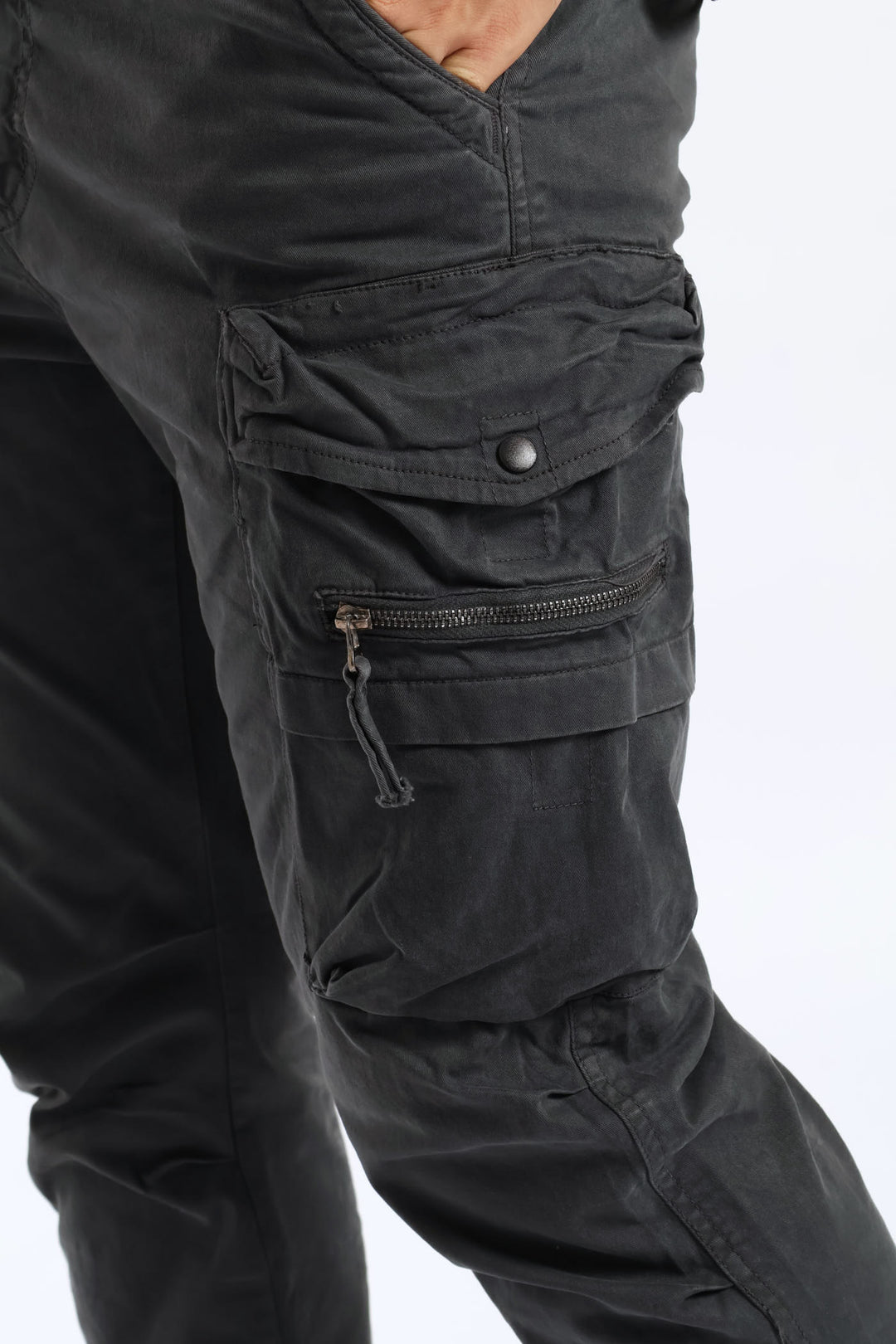Elasticated Cargo Pant - Charcoal