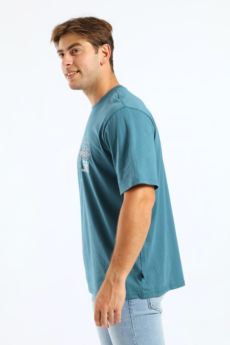 Monaco Print Tee - Teal