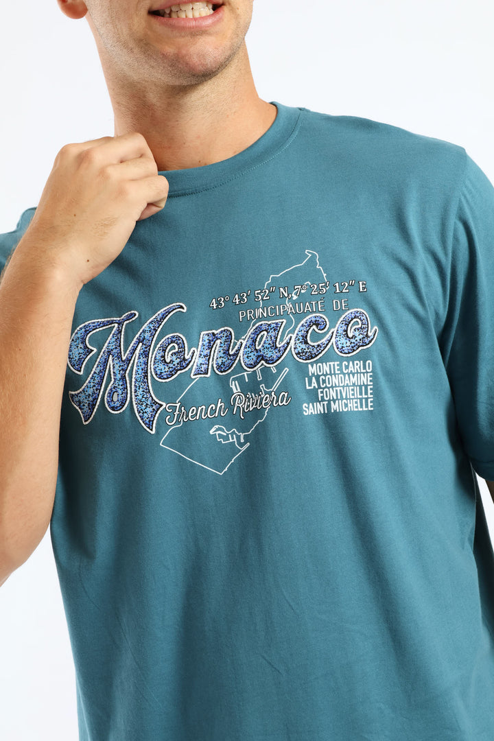 Monaco Print Tee - Teal