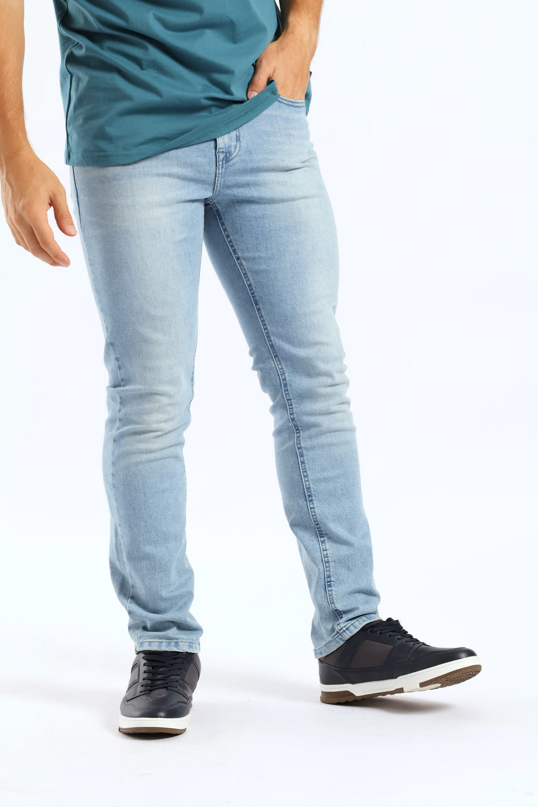 Blasted Slim Denim - Light Wash