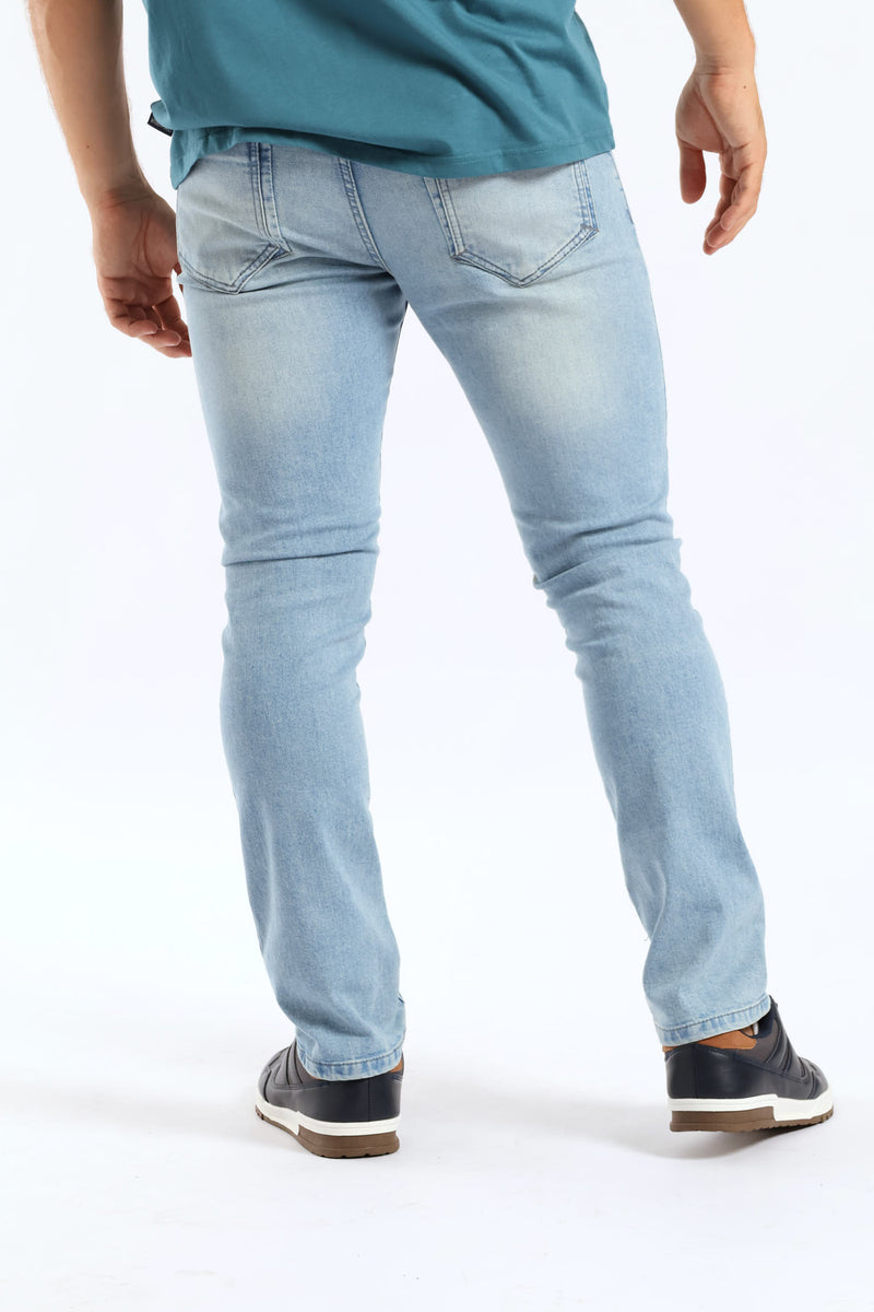 Blasted Slim Denim - Light Wash