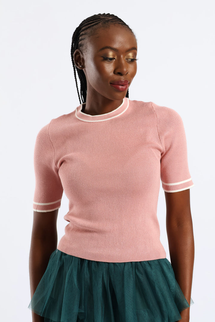 Double Tipped Pullover - Pink