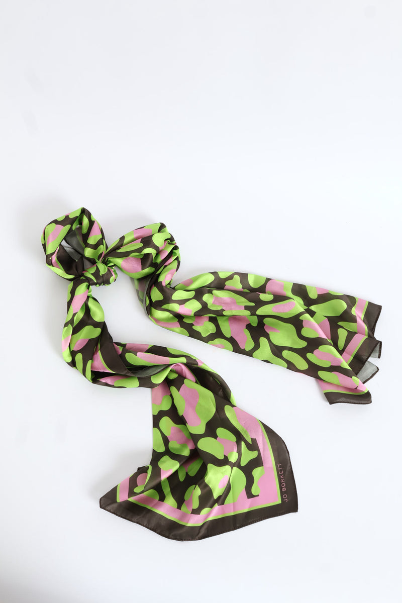 Silk Touch Bright Leopard Scarf - Chartreuse