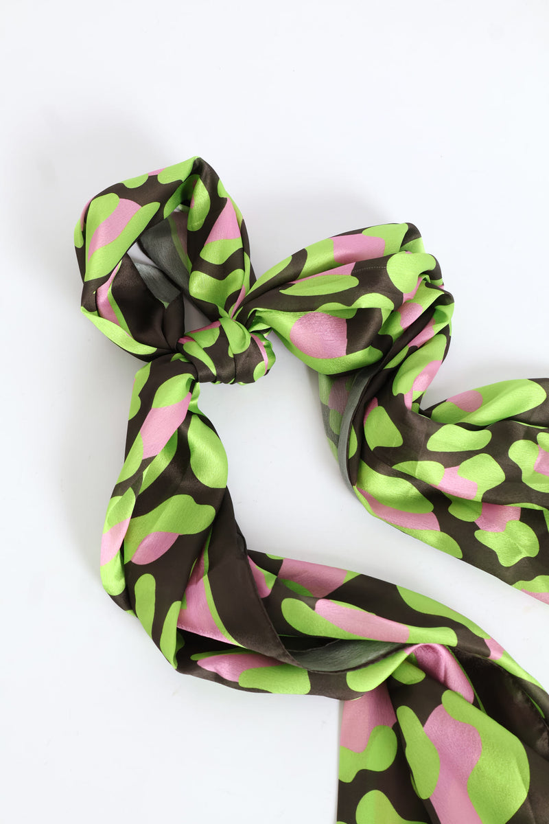 Silk Touch Bright Leopard Scarf - Chartreuse